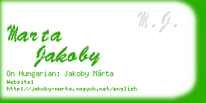 marta jakoby business card